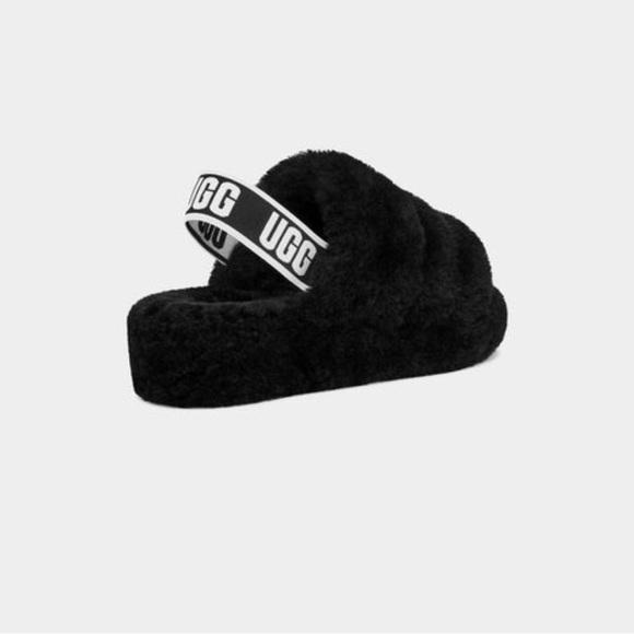 New In Box Women’s UGG “Fluff Yeah Slide” Black - Picture 4 of 6